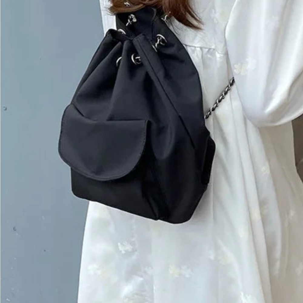 Chain Small Drawstring Backpack Bucket - image 6